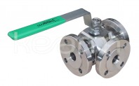 Three-way ball valve for high temperatures, KM 93-HT - Three-way ball valves